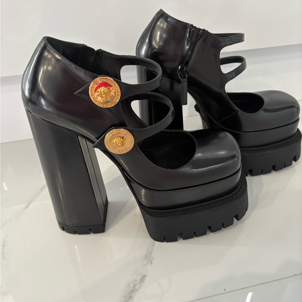 Versace Black Platform Women's Shoes - Picture 3 of 5